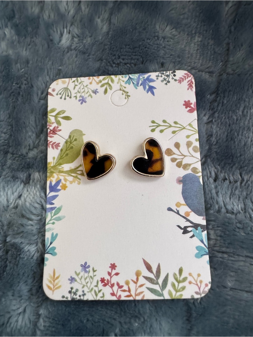 Ann Taylor Loft Heart Shaped Tortoiseshell Stud Earrings